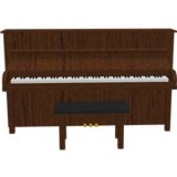 Upright piano open